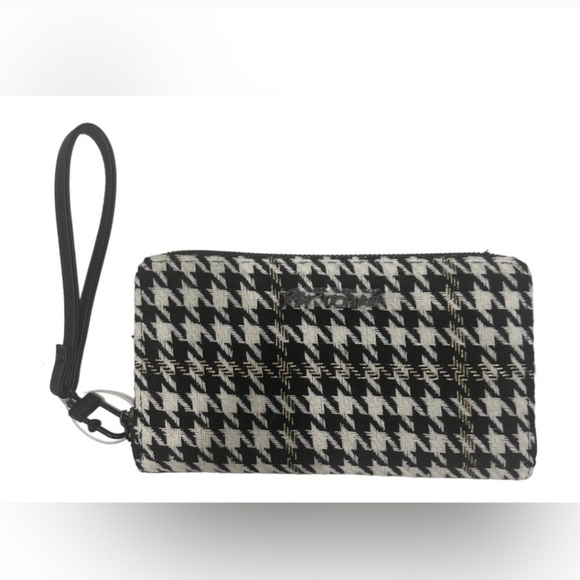 🔹️Betsey Johnson🔹️ black white tweed houndstooth print tote & wallet - Picture 5 of 6